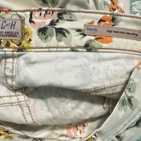 Citizens of Humanity Mandy High Waist Retro Slim Roll Up Floral Jeans Size 24 - Picture 2 of 8